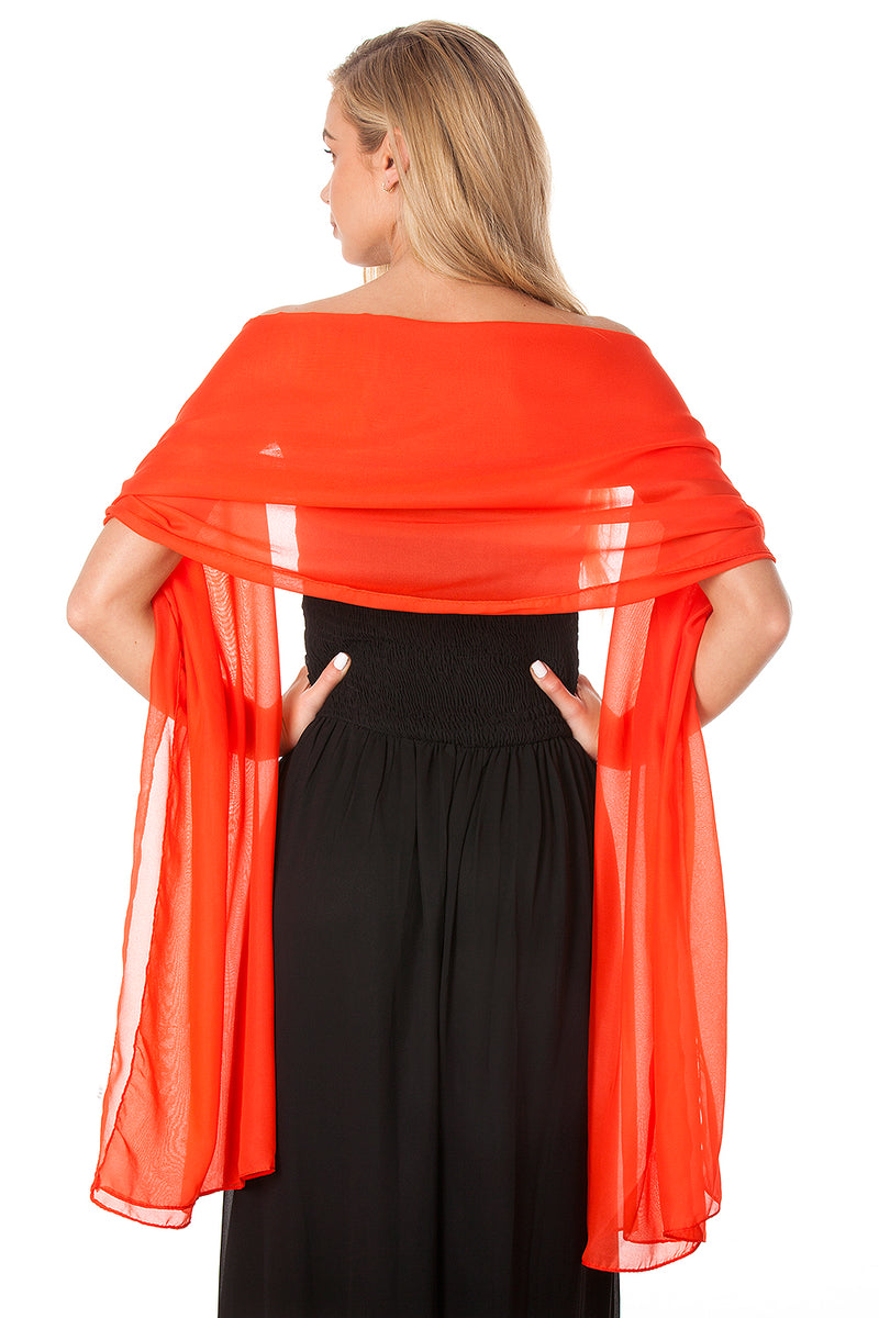 Coral Chiffon Shawl – Central Chic